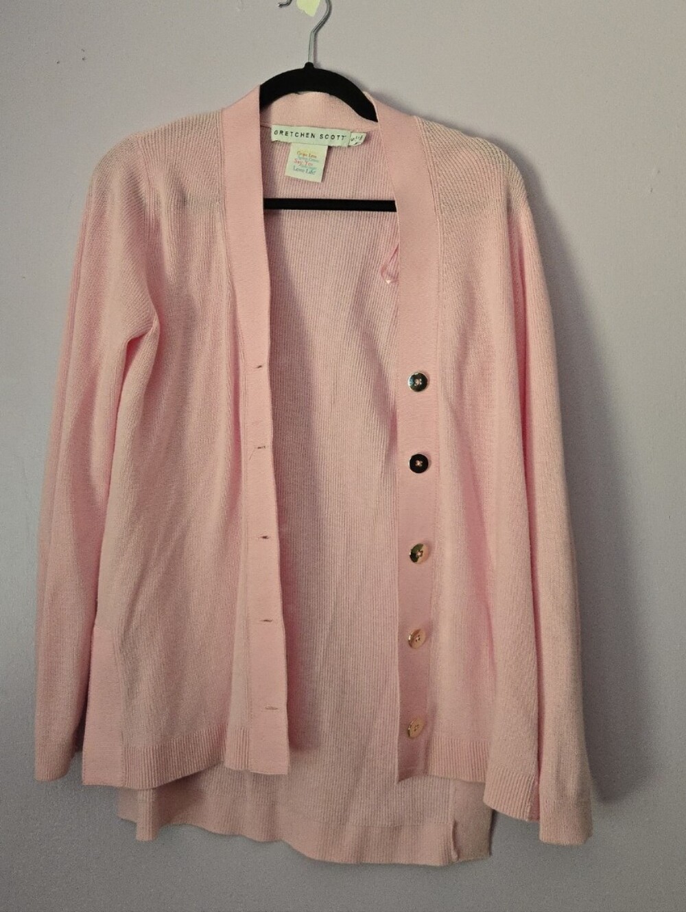 Gretchen Scott Designs  SML Pink Button-Front Cardigan